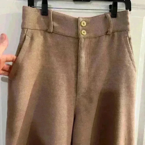 NWT Anthropologie Free People women's Tan Brushed balloon trouser pants Size - 8 - Picture 3 of 7